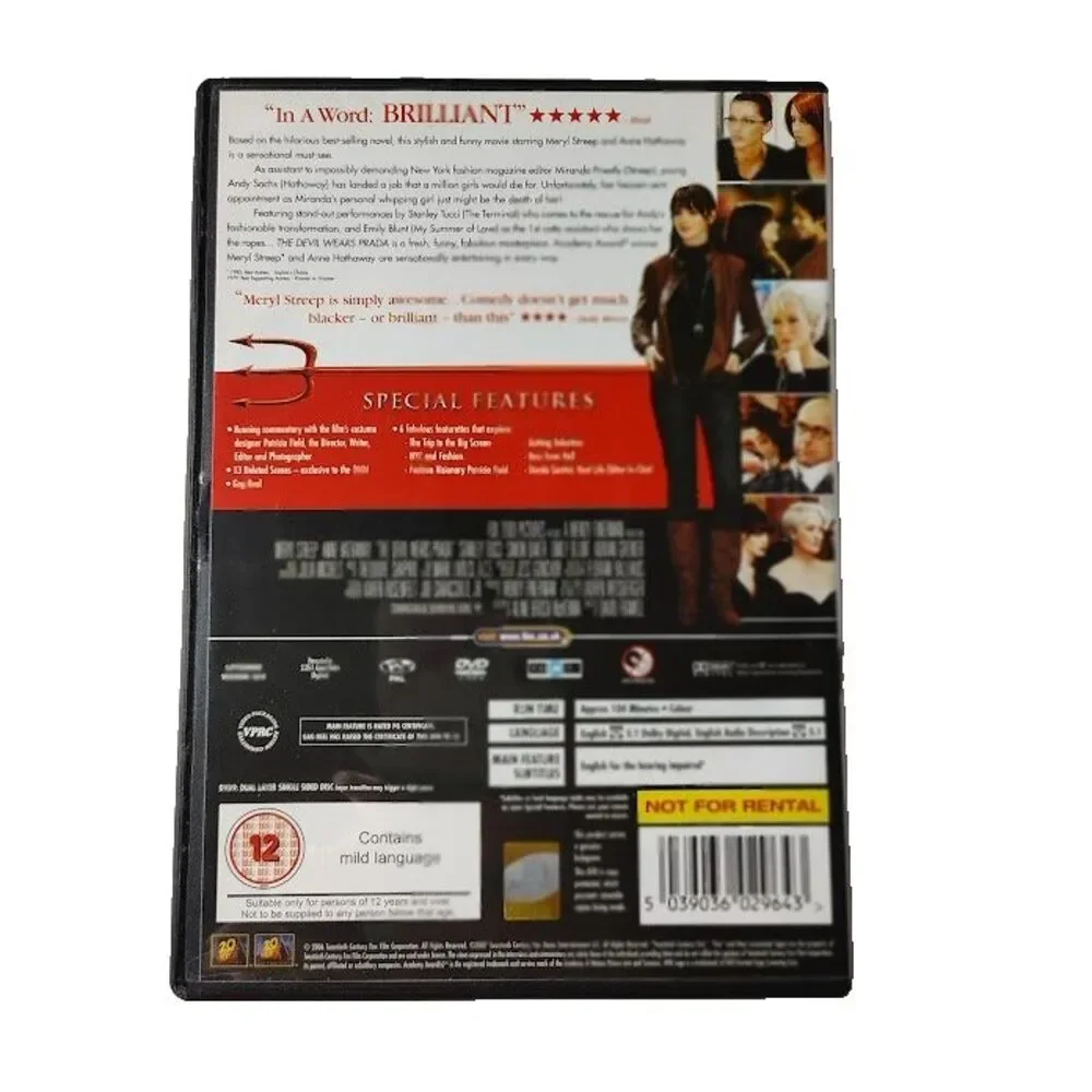 The Devil Wears Prada DVD 2006 Comedy Meryl Streep Region 2 Europe Rated 12 - Picture 2 of 3